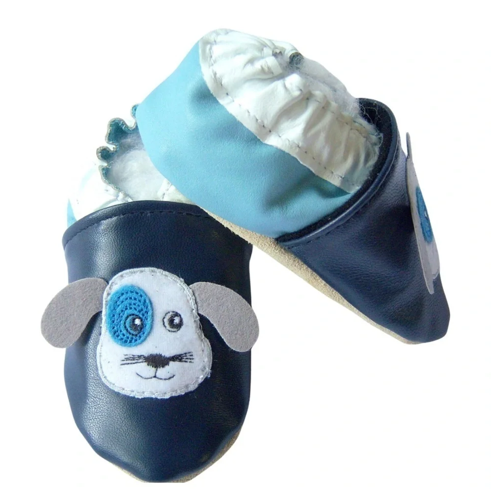 Soft Souls Kids Leather Dog Moccasin Style Shoes Size 4-5 Years